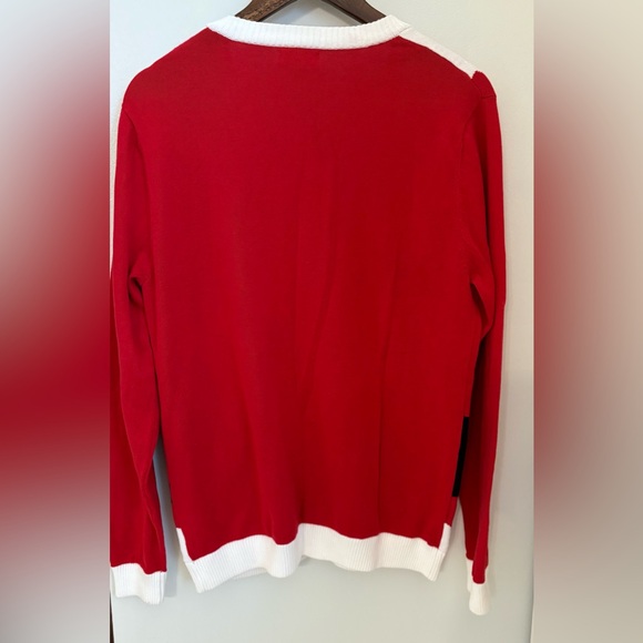 Target Ugly Festive Red and White Button Down Cardigan - Picture 3 of 6